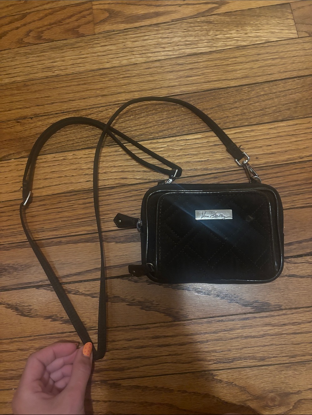 Vera Bradley Black Quilted Velvet Crossbody